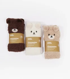 Chaussettes ourson en moumoute